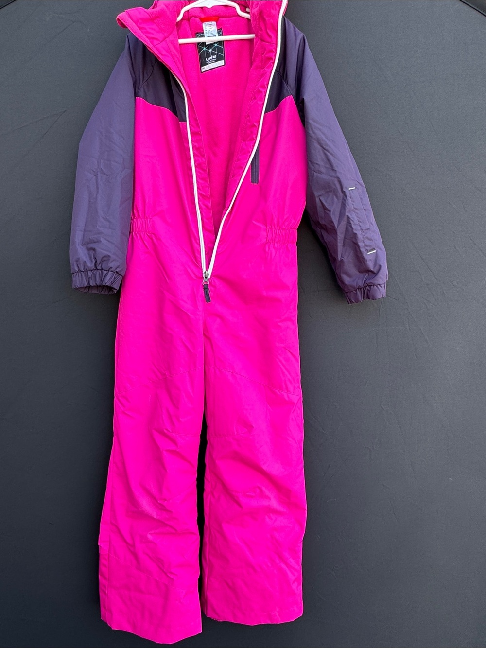Kids Pink and Purple Insulated One-Piece Snow Suit